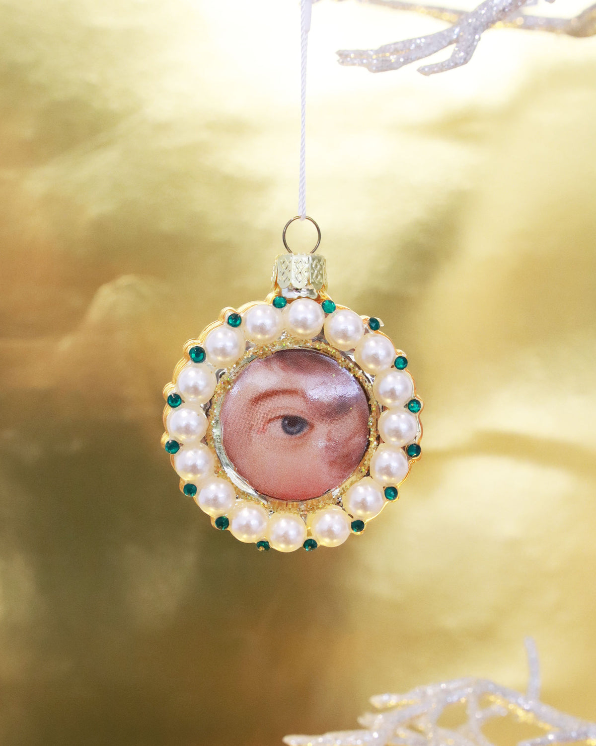 オーナメント LOVERS EYE WITH PEARL FRAME