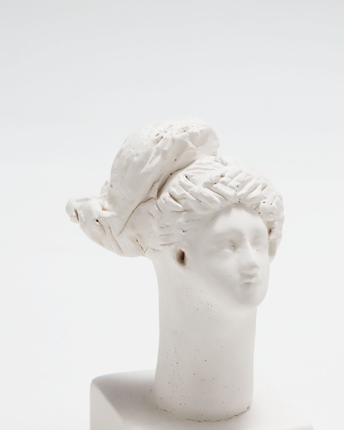 オブジェ Buste Socle Brun Blanc 12