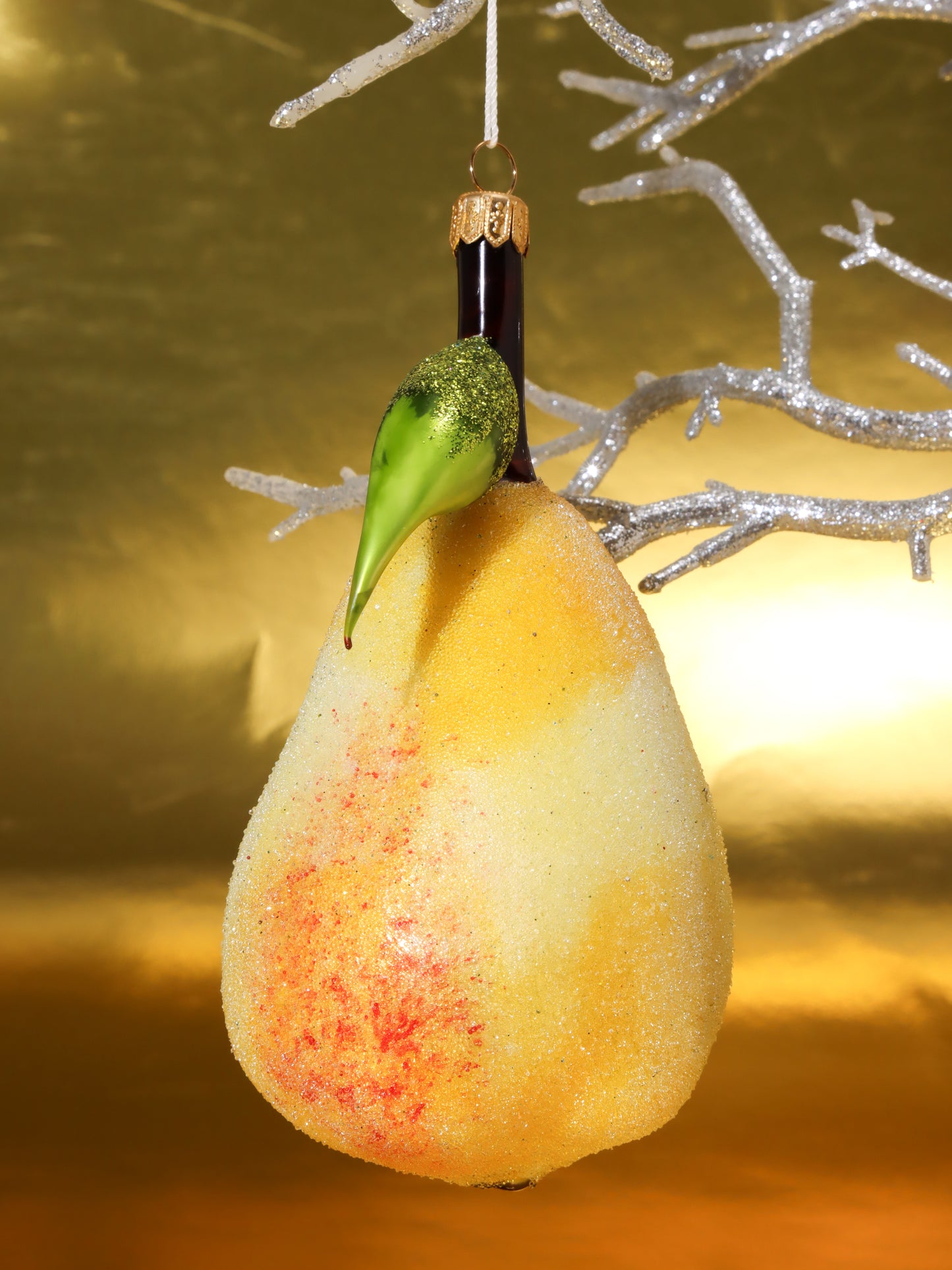 オーナメント PEAR WITH LEAF