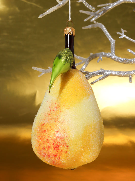 オーナメント PEAR WITH LEAF