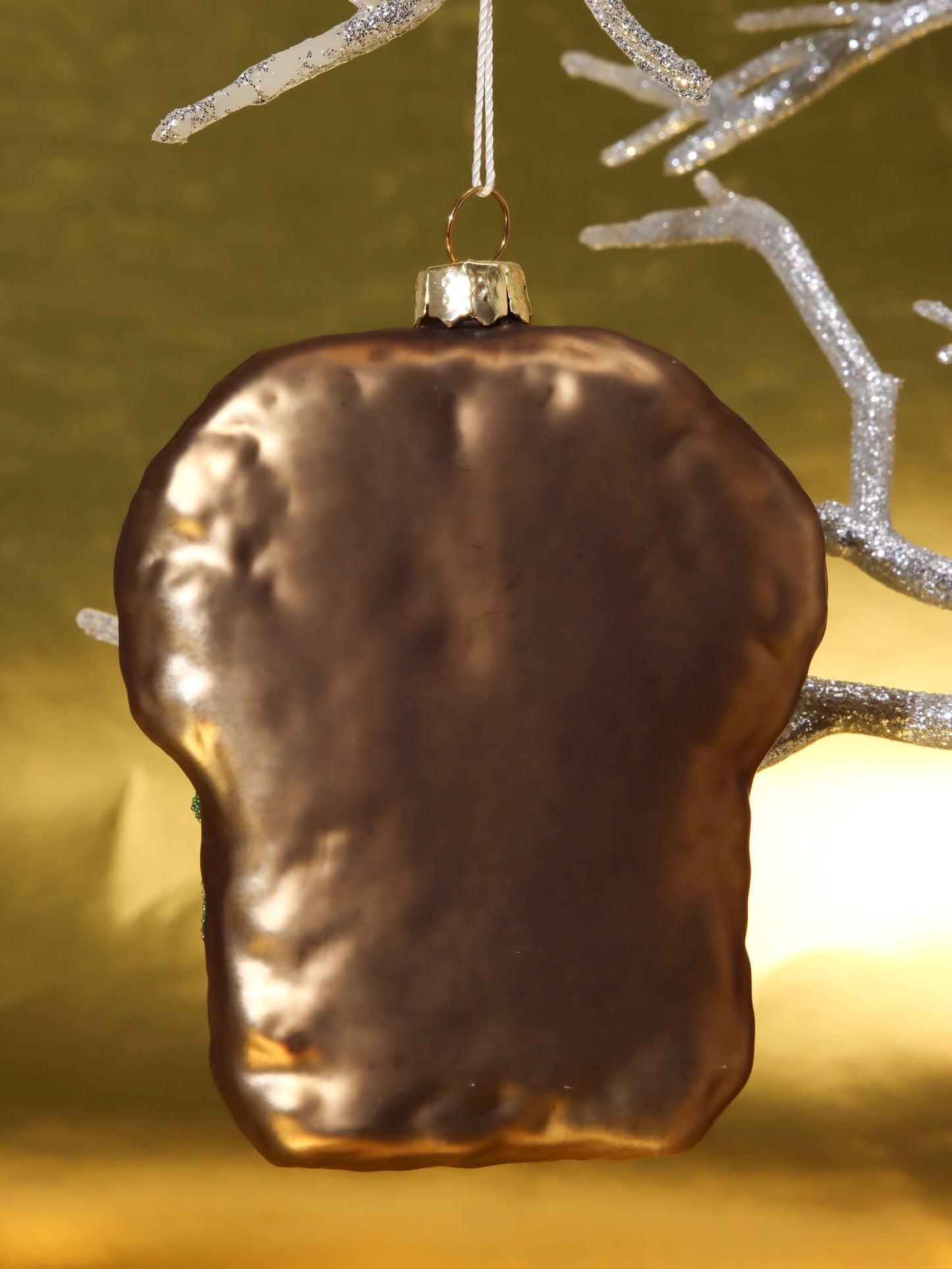 オーナメント BAUBLE GLASS HARD PINK HOLOGRAM GLITTERS ALLOVER