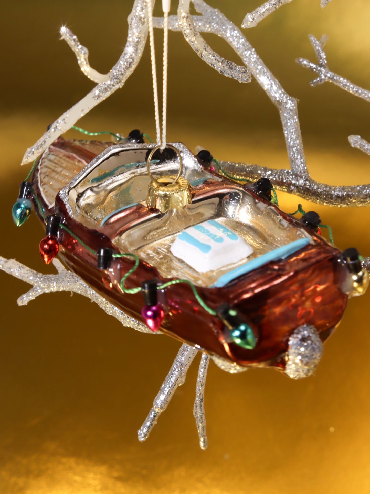 オーナメント WOODEN MOTORBOAT LIGHT GARLAND