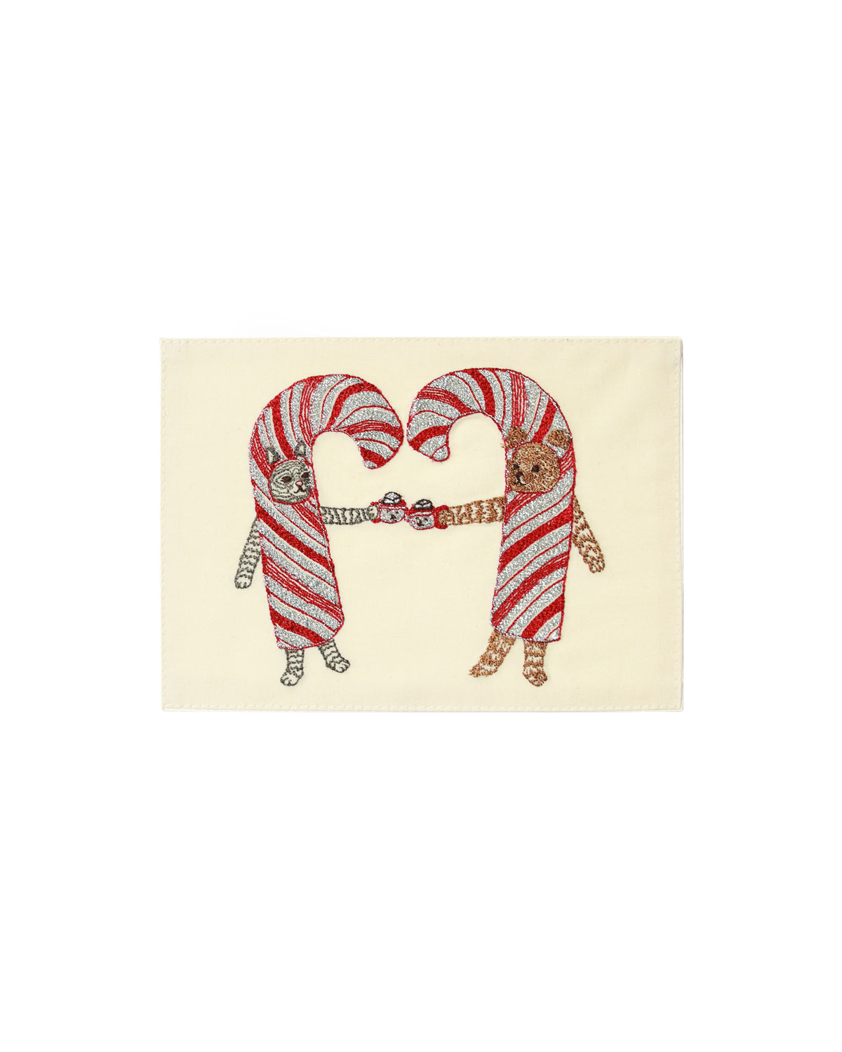 刺繍ポストカード Candy Cane Cheers