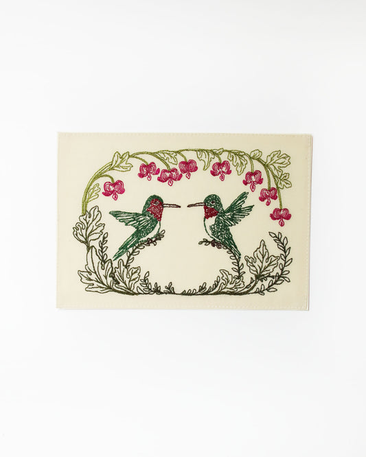 刺繍カード Hummingbird Hearts