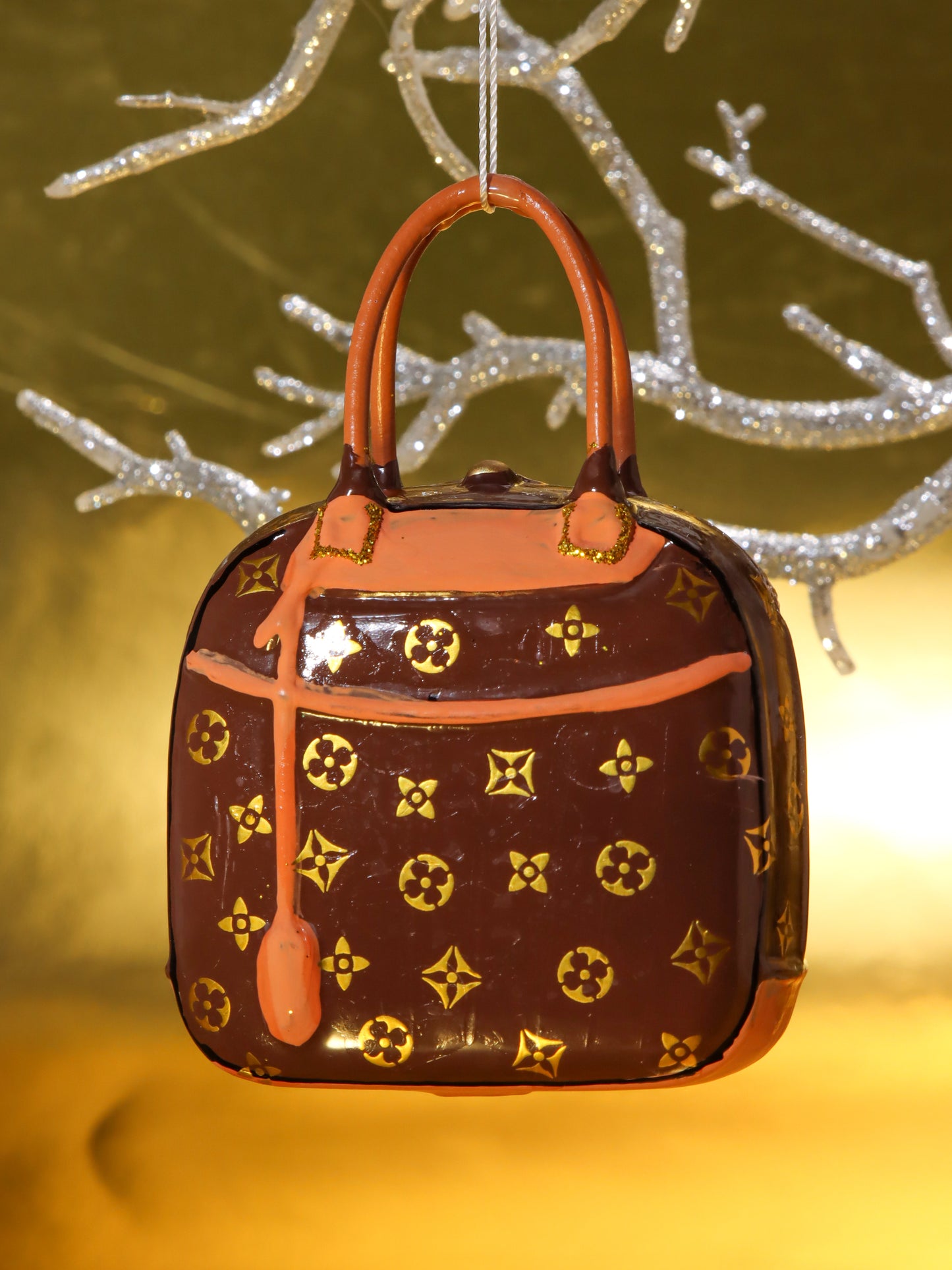 オーナメント LUXURY HANDBAG-BROWN