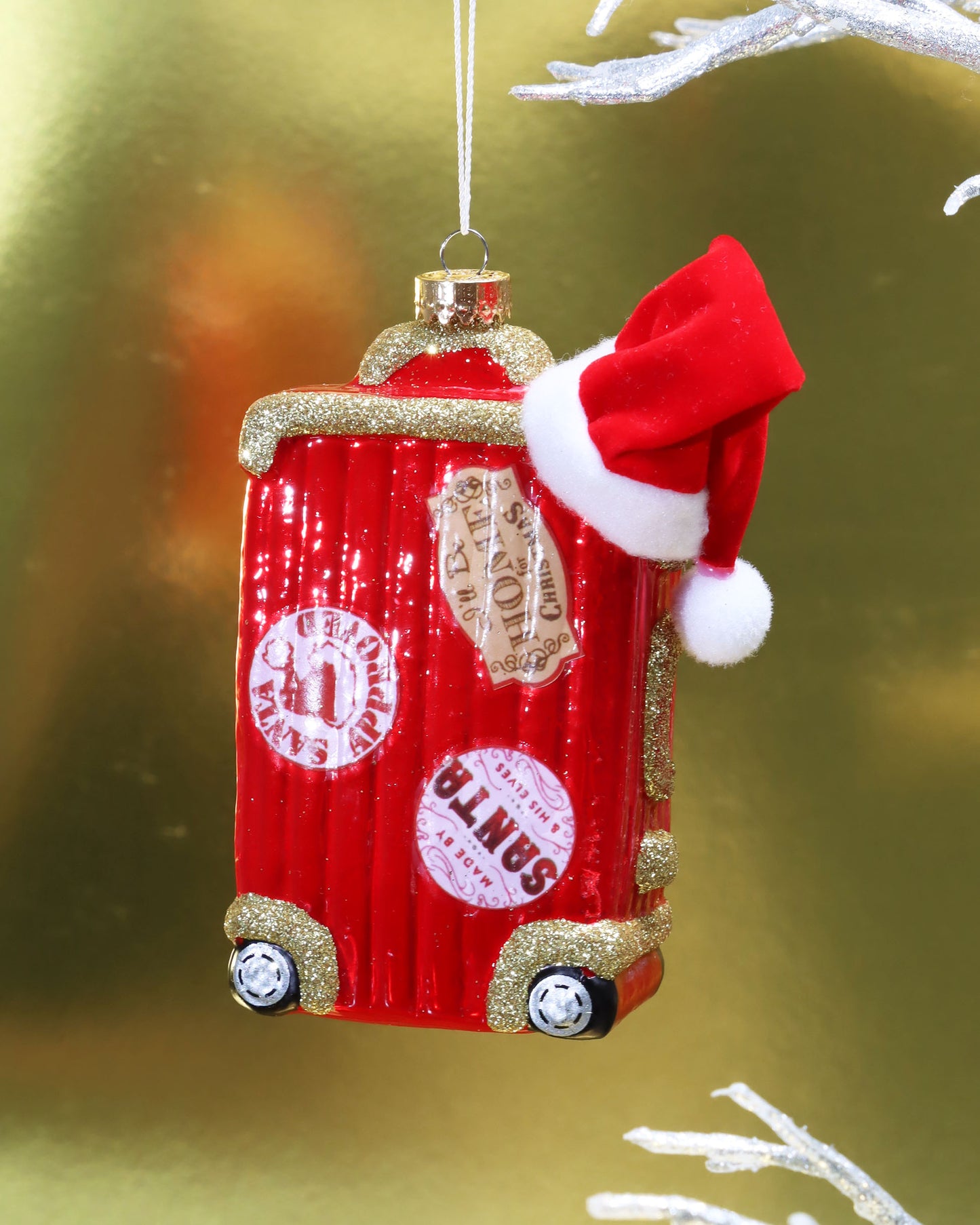 オーナメント Santa Suitcase