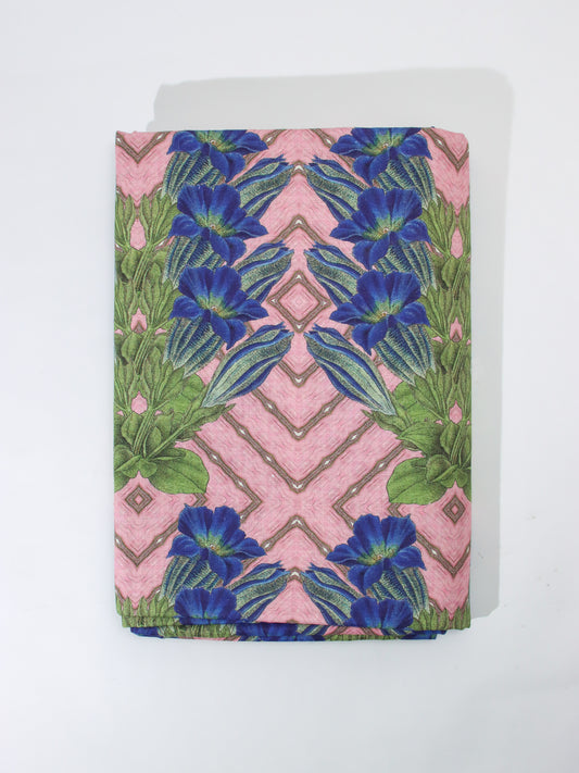 ＜AVENIDA HOME＞ラージテーブルクロス Blue Flower  150×300