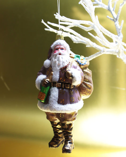 オーナメント LUXE SANTA - BROWN