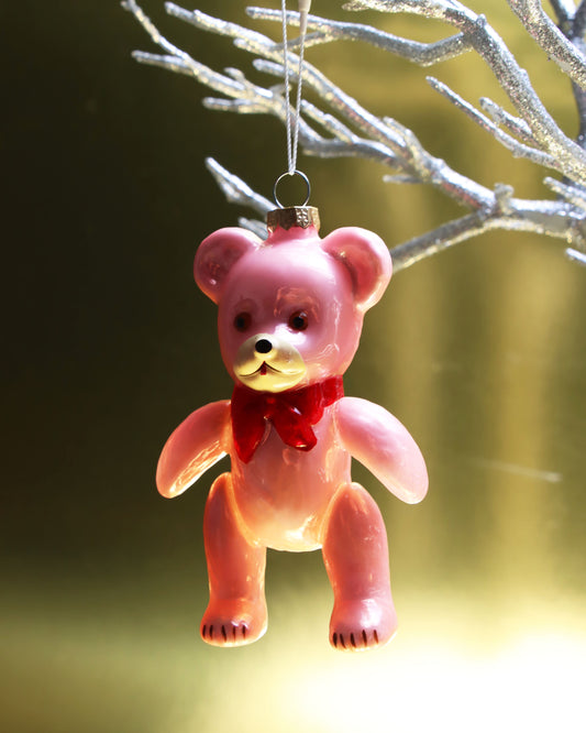 オーナメント VINATGE PINK TOY BEAR