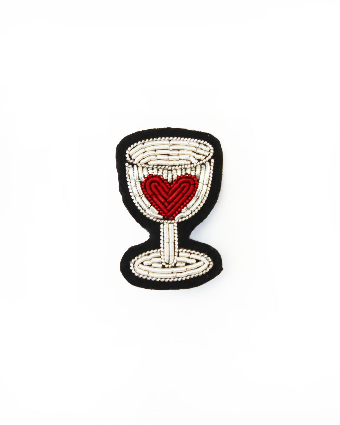 ブローチ Verre Coeur Rouge