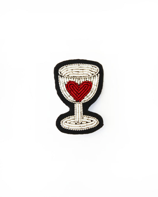 ブローチ Verre Coeur Rouge