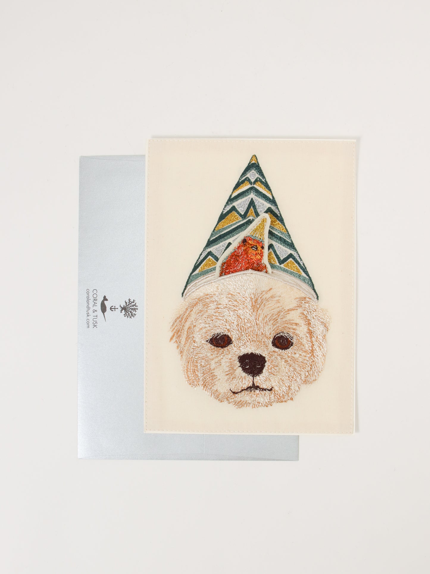 刺繍カード Shih Tzu Birthday Surprise