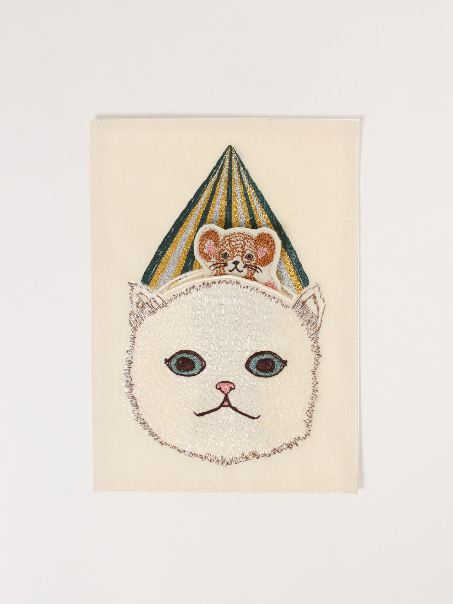 刺繍カード Baby Cat Birthday Surprise