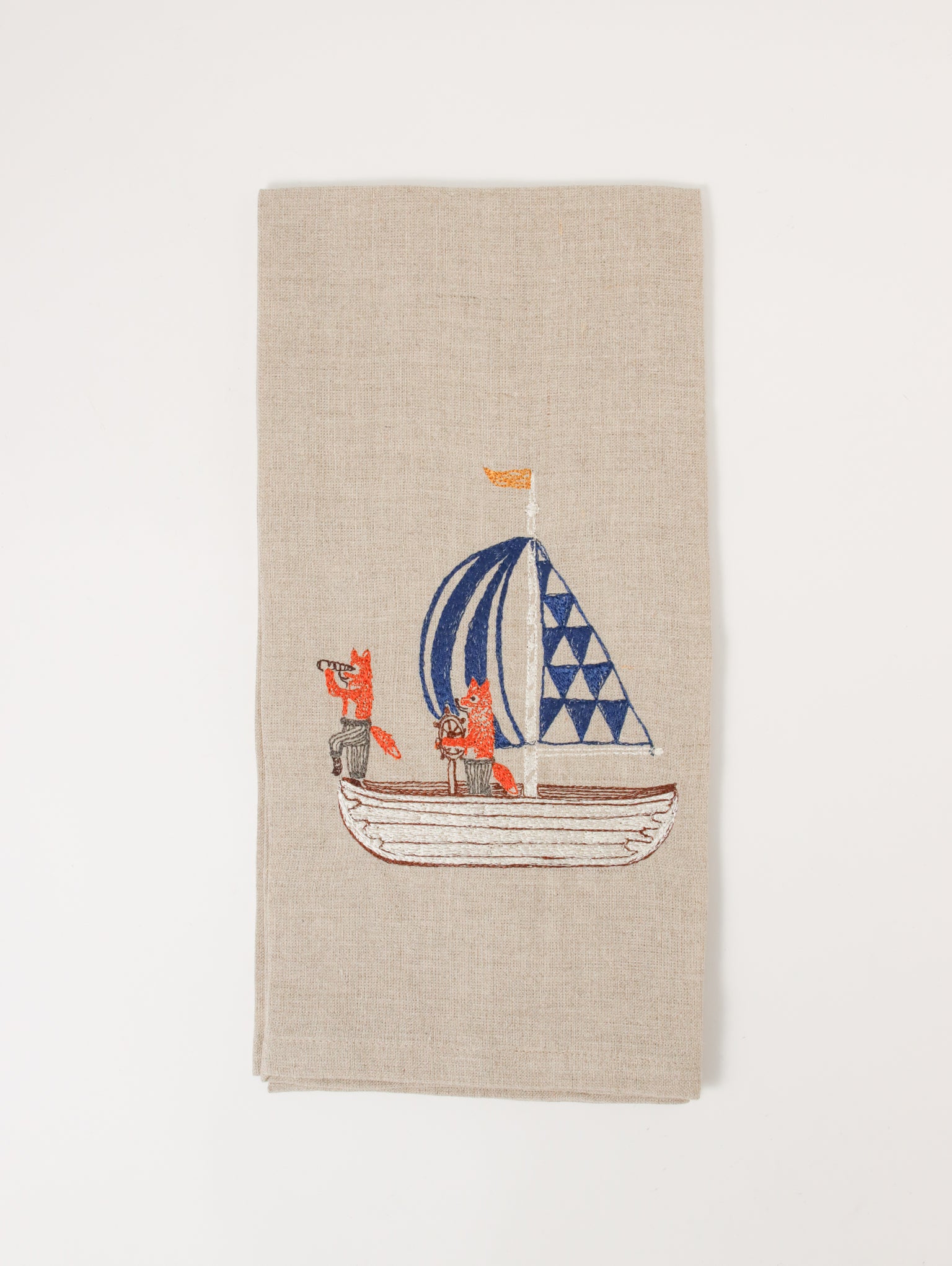 Tea Towel Sailing foxes