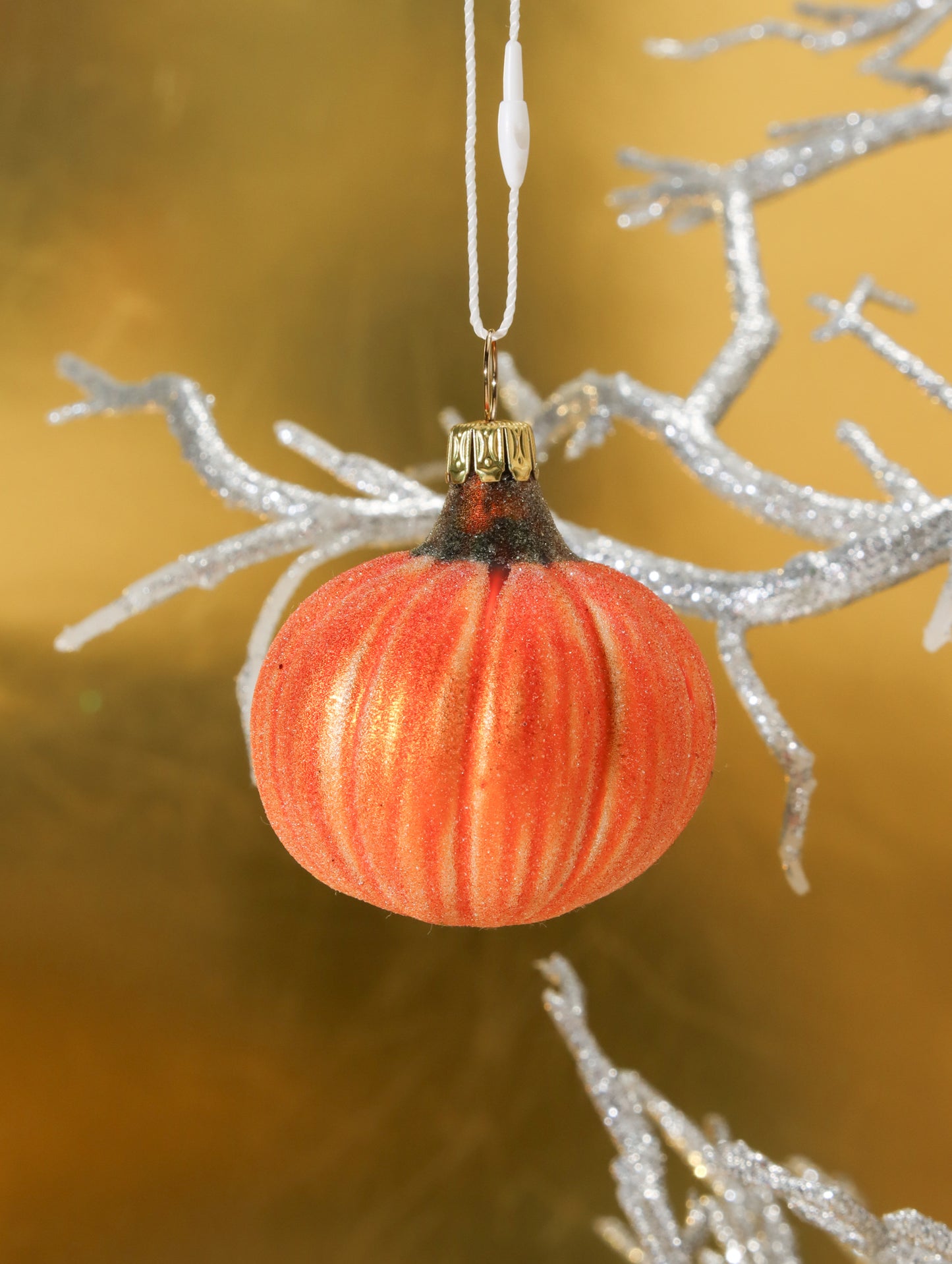 オーナメント PUMPKIN SMALL W GLITTER