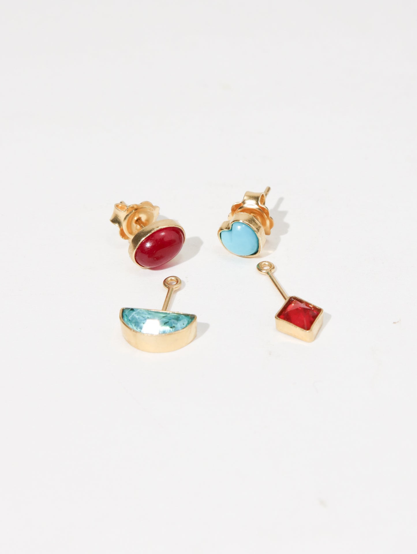 デタッチャブルドロップピアス Red and Blue