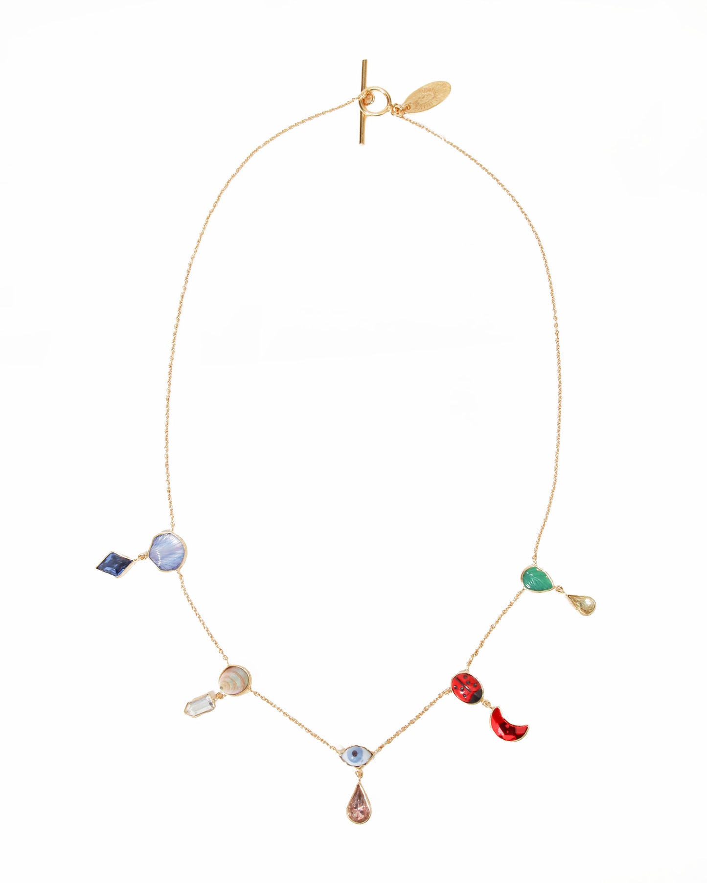 ミニチャームドロップネックレス