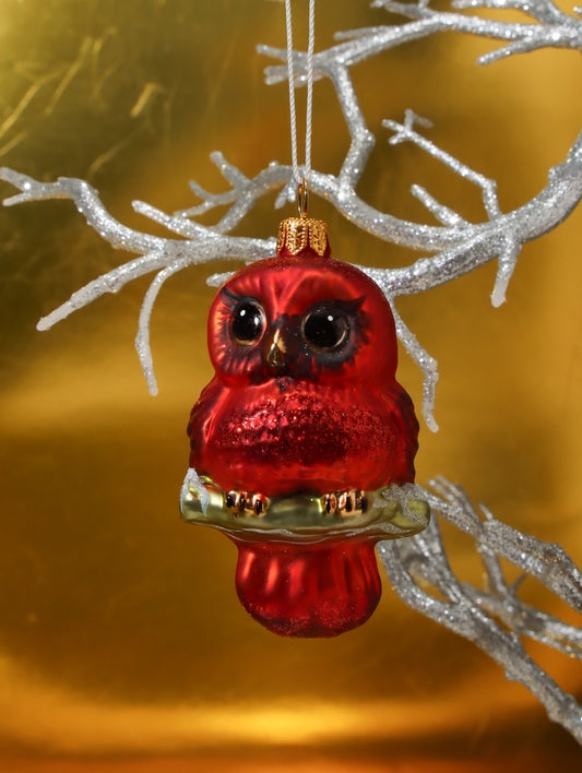 オーナメント OWL RED