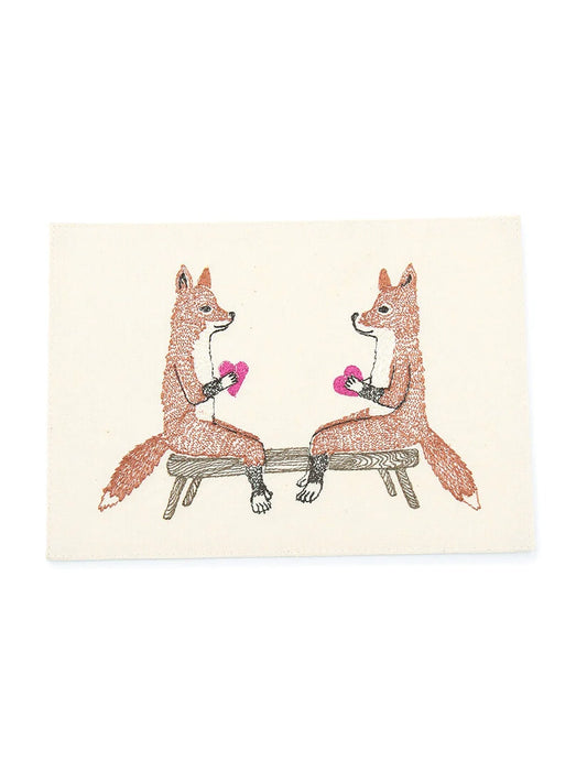 刺繍カード Smitten Fox