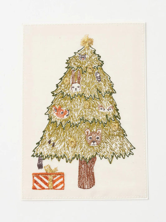 刺繍カード Peek a Tree